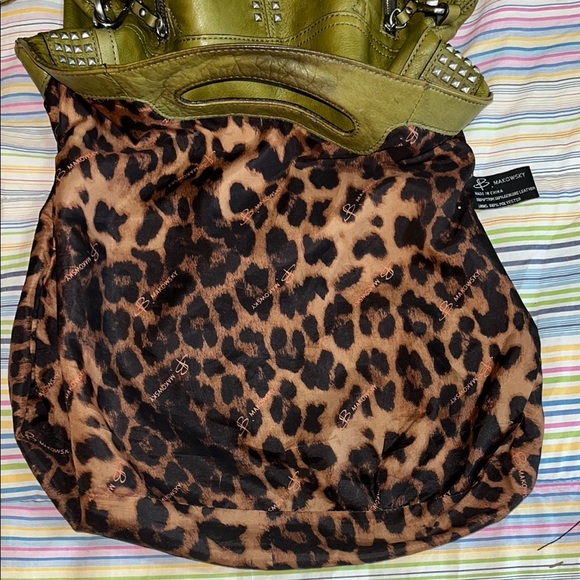 B. Makowsky Olive Green Studded Shoulder Bag - Picture 11 of 16